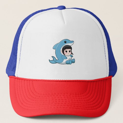 Child with Dolphin Costume Trucker Hat