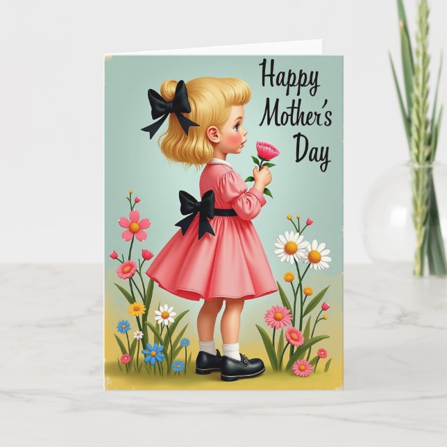 Child With Flower Mothers Day Card (Front)
