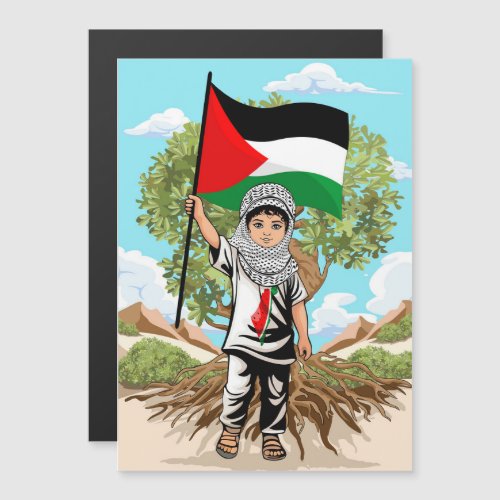 Child with Keffiyeh Palestine Flag 