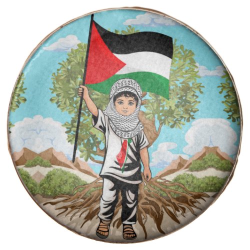 Child with Keffiyeh Palestine Flag and Olive Tree  Chocolate Covered Oreo