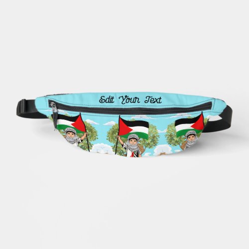 Child with Keffiyeh Palestine Flag and Olive Tree  Fanny Pack