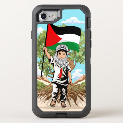 Child with Keffiyeh Palestine Flag and Olive Tree  OtterBox Defender iPhone SE87 Case