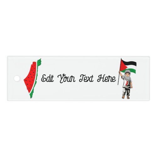 Child with Keffiyeh Palestine Flag and Olive Tree  Ruler