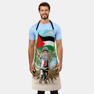 Child with Keffiyeh Palestine Flag Apron