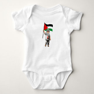 Child with Keffiyeh Palestine Flag  Baby Bodysuit