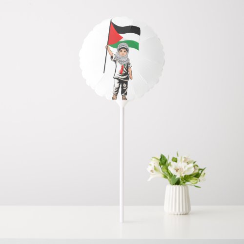 Child with Keffiyeh Palestine Flag  Balloon