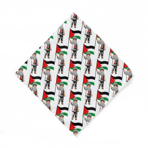 Child with Keffiyeh Palestine Flag  Bandana