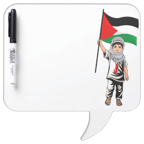 Child with Keffiyeh Palestine Flag  Dry Erase Board