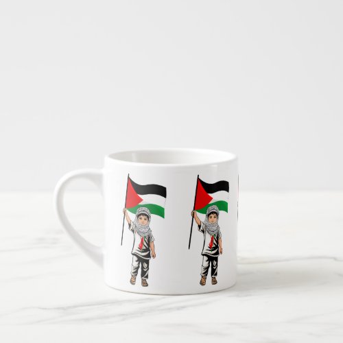 Child with Keffiyeh Palestine Flag  Espresso Cup