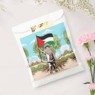Child with Keffiyeh Palestine Flag  Favor Bag