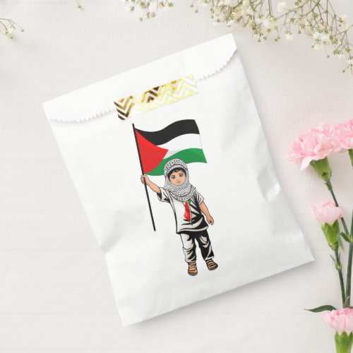 Child with Keffiyeh Palestine Flag  Favor Bag