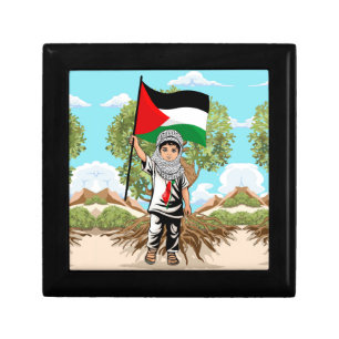 Child with Keffiyeh Palestine Flag  Gift Box