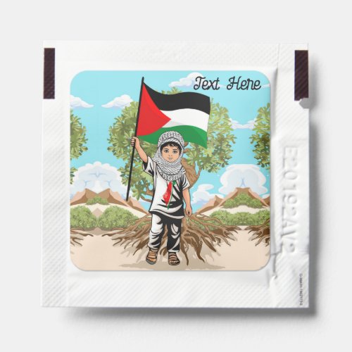 Child with Keffiyeh Palestine Flag  Hand Sanitizer Packet
