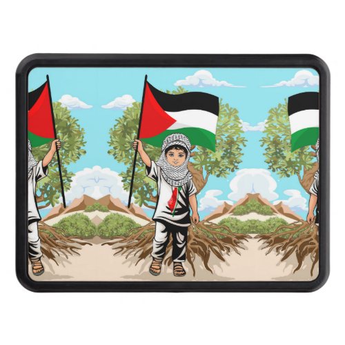 Child with Keffiyeh Palestine Flag  Hitch Cover