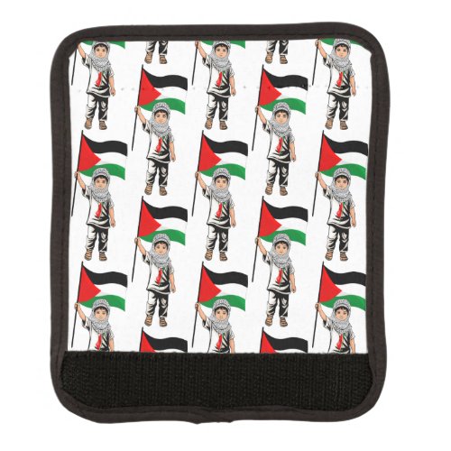 Child with Keffiyeh Palestine Flag  Luggage Handle Wrap