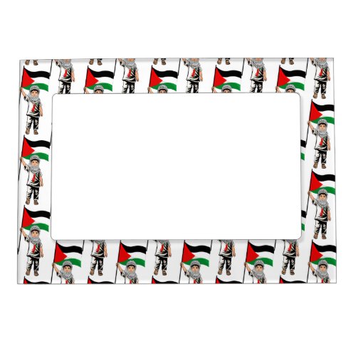 Child with Keffiyeh Palestine Flag  Magnetic Frame