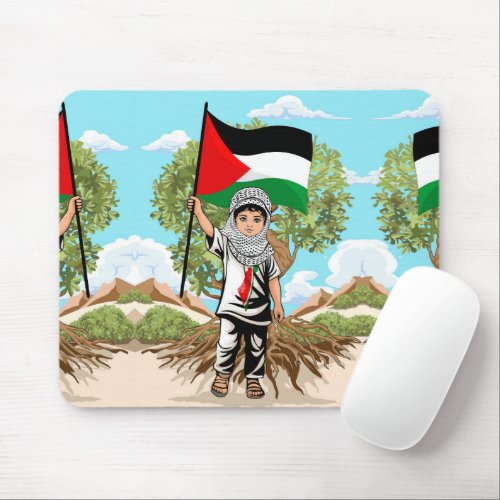 Child with Keffiyeh Palestine Flag  Mouse Pad
