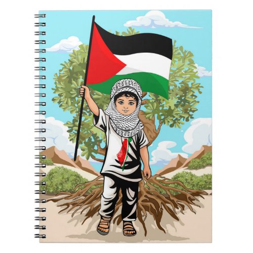 Child with Keffiyeh Palestine Flag  Notebook