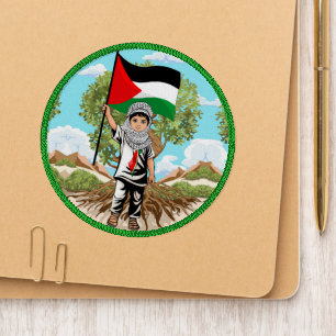 Child with Keffiyeh Palestine Flag Patch
