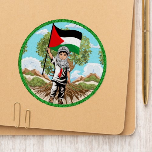 Child with Keffiyeh Palestine Flag  Patch