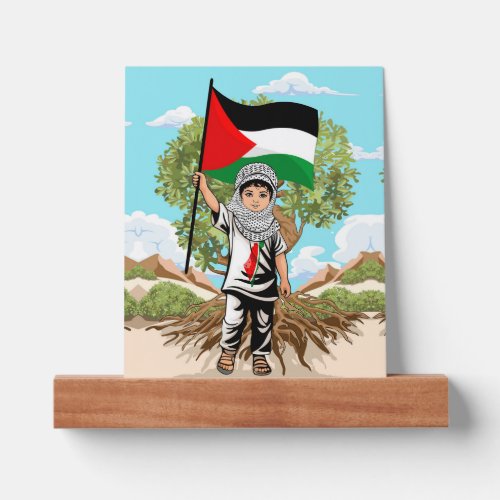 Child with Keffiyeh Palestine Flag  Picture Ledge