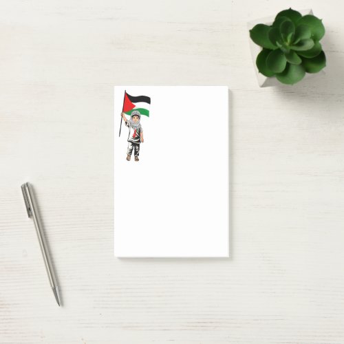 Child with Keffiyeh Palestine Flag  Post_it Notes