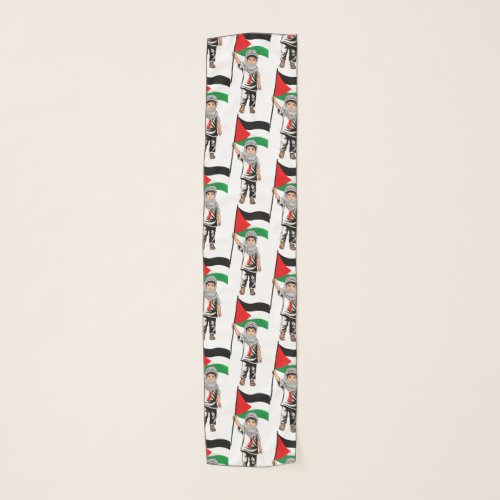 Child with Keffiyeh Palestine Flag  Scarf
