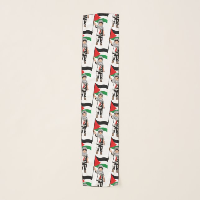 Child with Keffiyeh Palestine Flag  Scarf (Front)