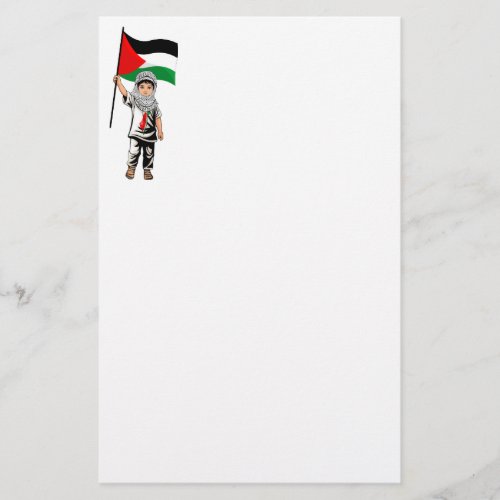 Child with Keffiyeh Palestine Flag  Stationery