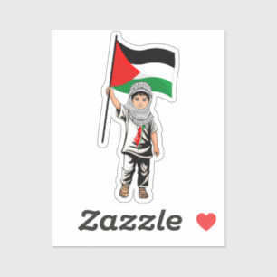 Child with Keffiyeh Palestine Flag  Sticker