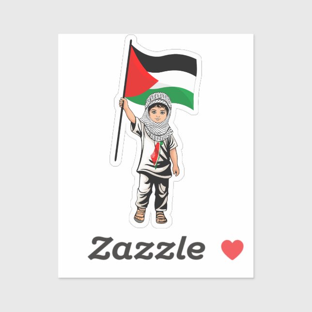 Child with Keffiyeh Palestine Flag  Sticker (Sheet)