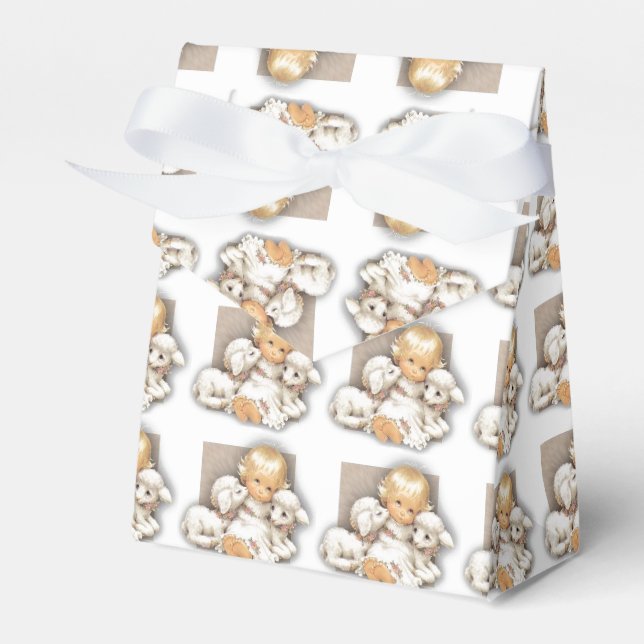 Child with lamb favor boxes (Front Side)