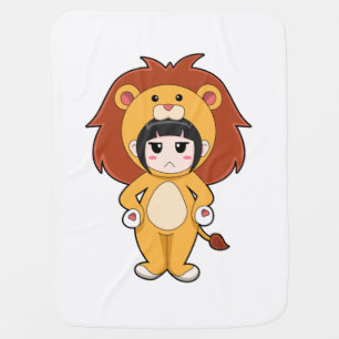 Child with Lion Costume Baby Blanket