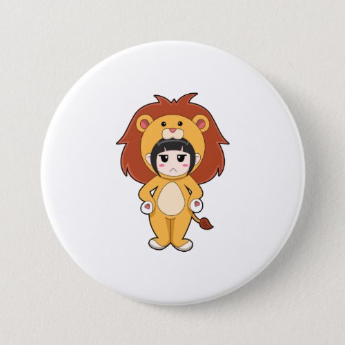 Child with Lion Costume Button