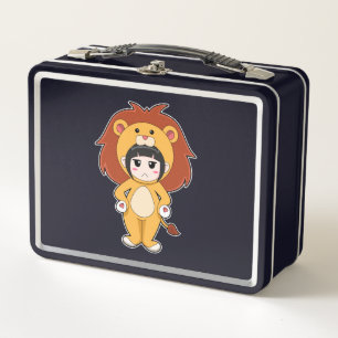 Child with Lion Costume Metal Lunch Box