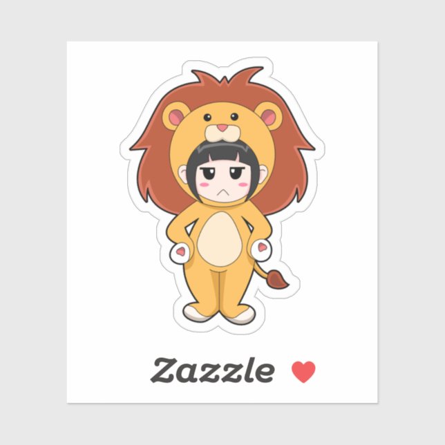 Child with Lion Costume Sticker (Sheet)