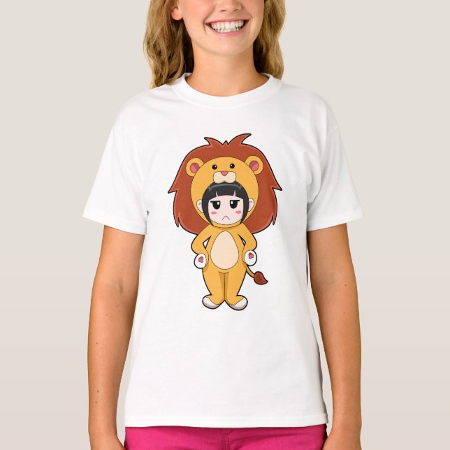 Child with Lion Costume T-Shirt (Front)