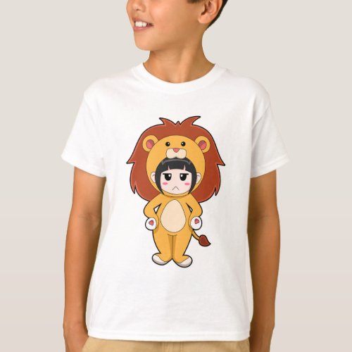 Child with Lion Costume T_Shirt