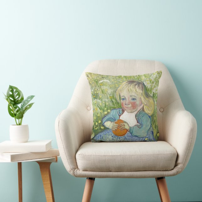 Child with Orange, Vincent Van Gogh Throw Pillow (Chair)