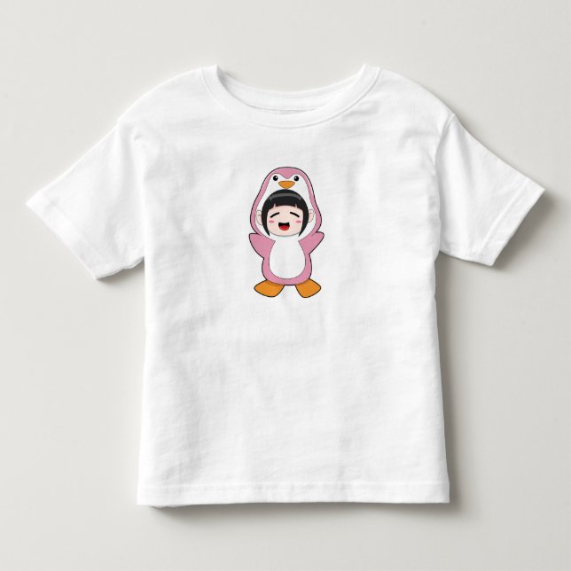 Child with Penguin Costume Toddler T-shirt (Front)