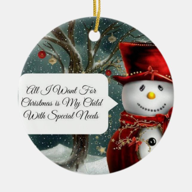 Child With Special Needs Christmas Ornament (Front)