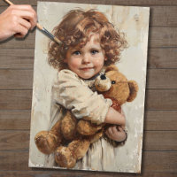 Child With Teddy Bear 1 Decoupage Paper