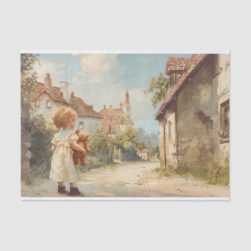 Child With Teddy Bear 2 Decoupage Paper