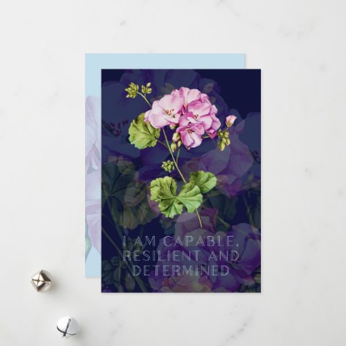Childbirth affirmation card with flowers