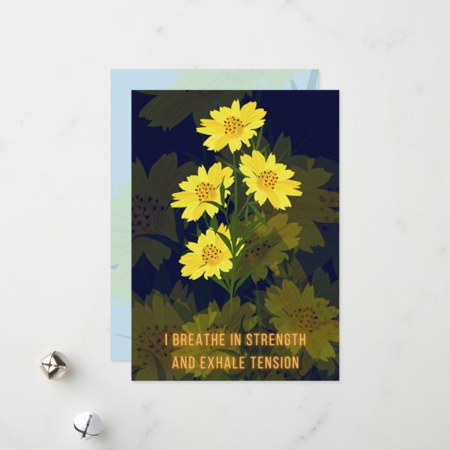 Childbirth Affirmation Card with flowers (Front/Back In Situ)