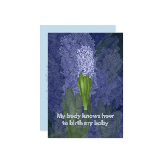 Childbirth affirmation card with flowers (Front/Back In Situ)