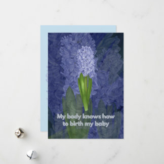 Childbirth affirmation card with flowers