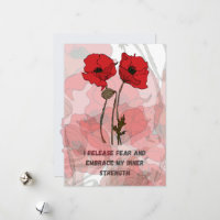 Childbirth affirmation card with flowers