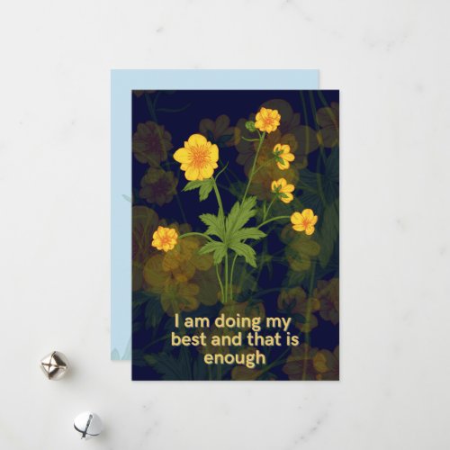 Childbirth affirmation card with flowers