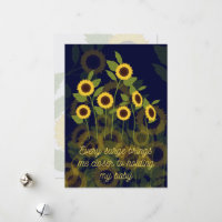 Childbirth affirmation card with flowers
